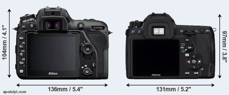 Comparison D7500 or K-5 rear