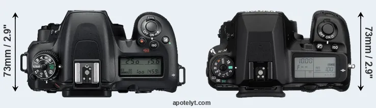 Compare D7500 versus K-5 top
