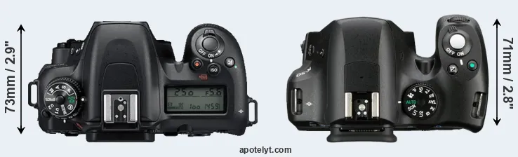 Compare D7500 versus K-50 top