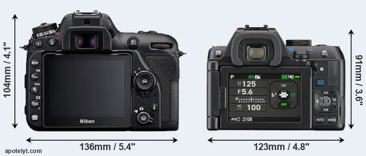 Comparison D7500 or K-S2 rear
