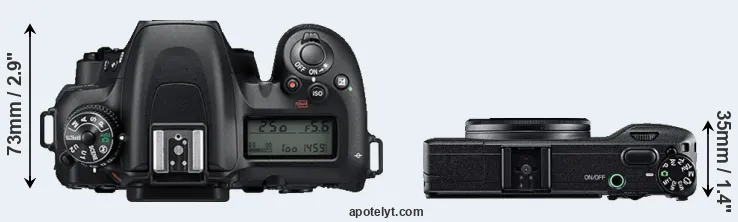 Compare D7500 versus GR top
