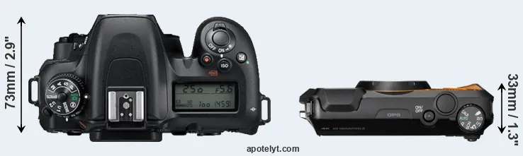 Compare D7500 versus WG-6 top