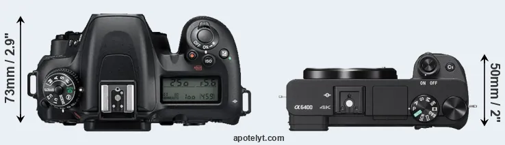 Compare D7500 versus A6400 top