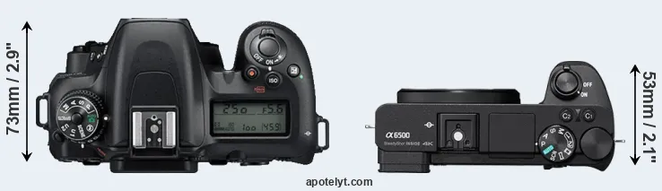 Compare D7500 versus A6500 top