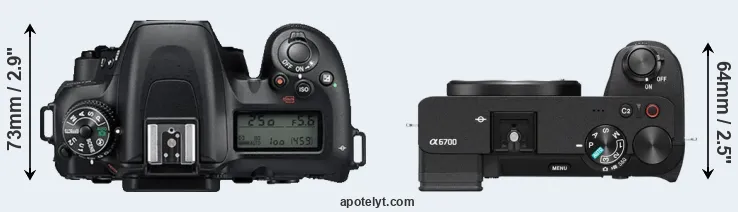 Compare D7500 versus A6700 top