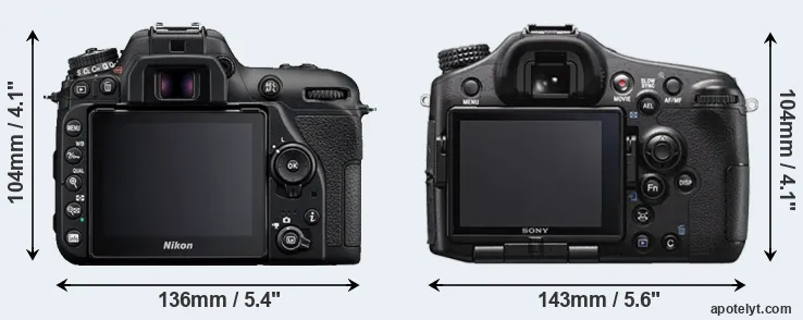 Comparison D7500 or A77 II rear