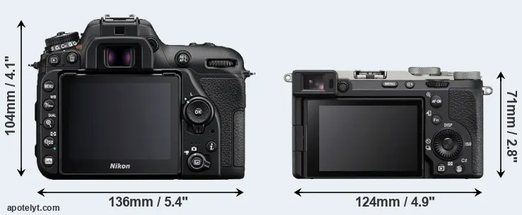 Comparison D7500 or A7C R rear