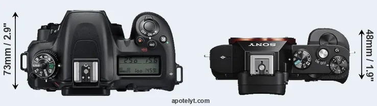 Compare D7500 versus A7S top