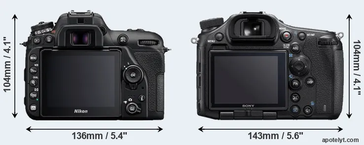 Comparison D7500 or A99 II rear