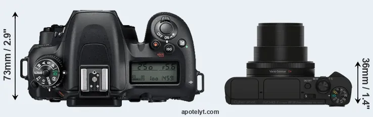 Compare D7500 versus HX90V top