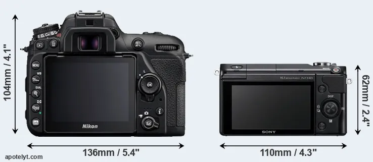 Comparison D7500 or NEX-3N rear