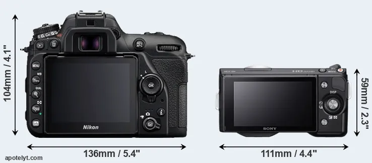 Comparison D7500 or NEX-5N rear