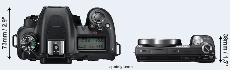 Compare D7500 versus NEX-5N top