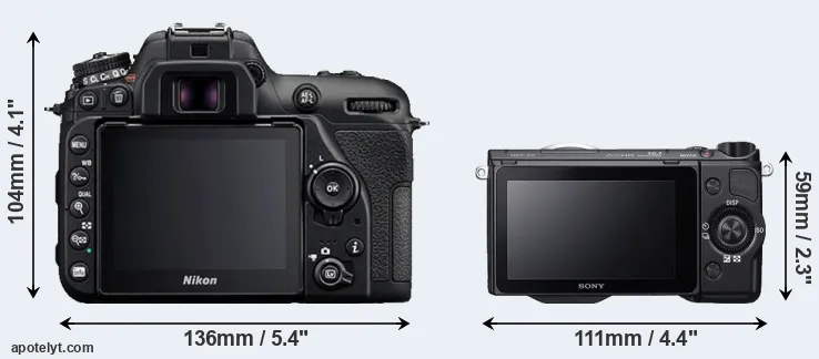 Comparison D7500 or NEX-5R rear