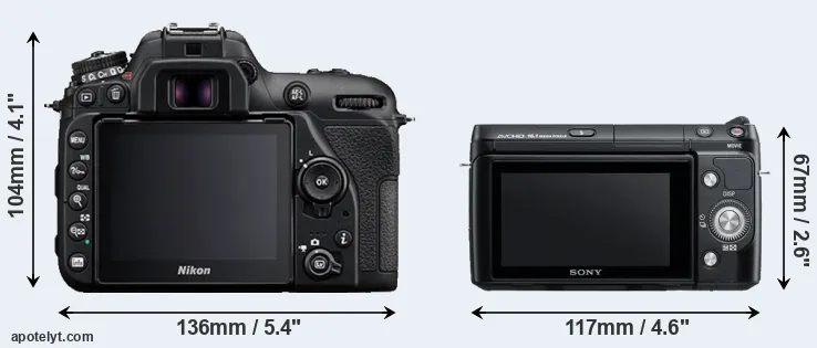 Comparison D7500 or NEX-F3 rear