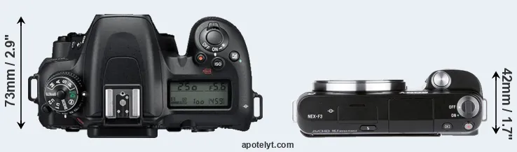Compare D7500 versus NEX-F3 top