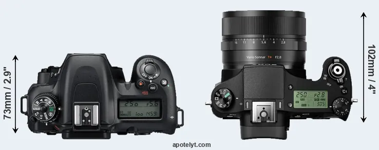 Compare D7500 versus RX10 II top