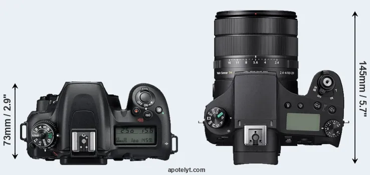Compare D7500 versus RX10 IV top
