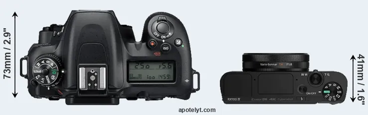 Compare D7500 versus RX100 IV top