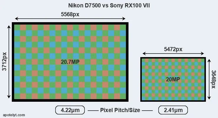 D7500 versus RX100 VII MP
