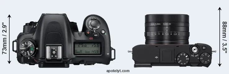 Compare D7500 versus RX1R III top