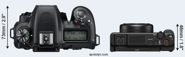 Compare D7500 versus ZV-1F top