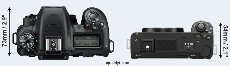 Compare D7500 versus ZV-E1 top