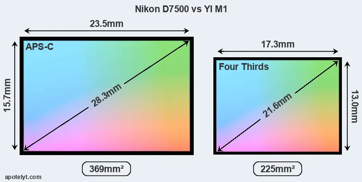 Nikon D7500 and YI M1 sensor measures