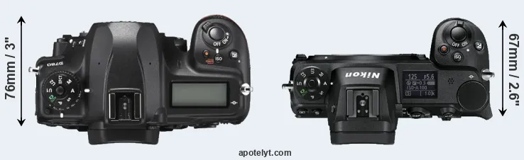 Compare D780 versus Z6 top