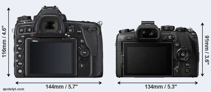 Comparison D780 or E-M1 II rear