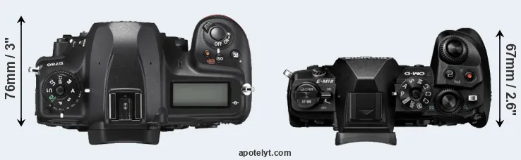 Compare D780 versus E-M1 II top