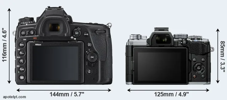 Comparison D780 or E-M5 III rear