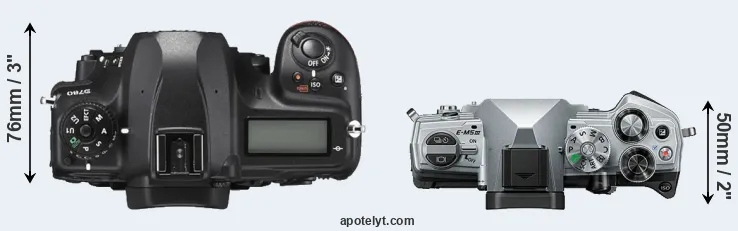 Compare D780 versus E-M5 III top