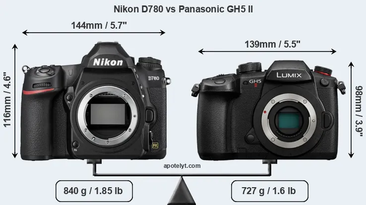Size Nikon D780 vs Panasonic GH5 II
