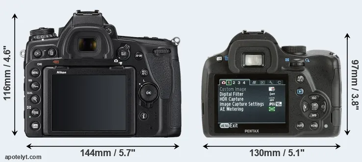 Comparison D780 or K-500 rear