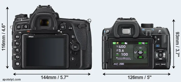 Comparison D780 or K-70 rear