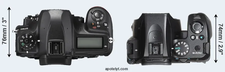 Compare D780 versus K-70 top