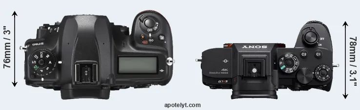 Compare D780 versus A7R IVA top