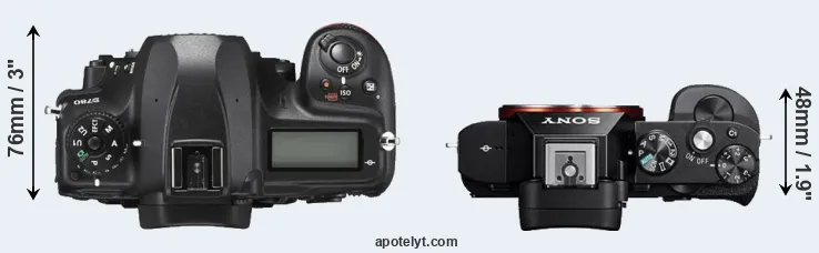 Compare D780 versus A7R top
