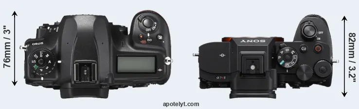 Compare D780 versus A7R V top