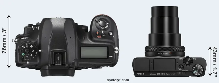 Compare D780 versus RX100 VI top