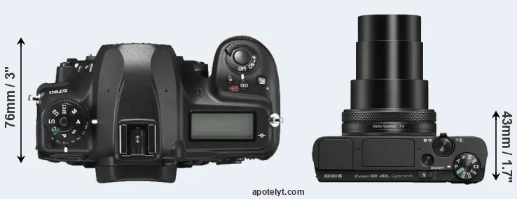 Compare D780 versus RX100 VII top