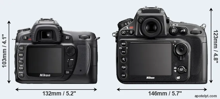Comparison D80 or D800E rear