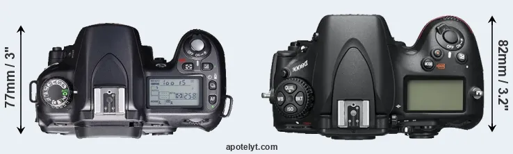 Compare D80 versus D800E top