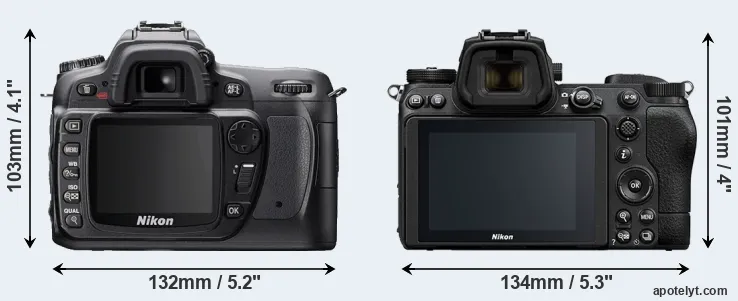 Comparison D80 or Z6 II rear