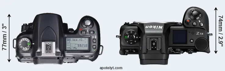 Compare D80 versus Z6 III top