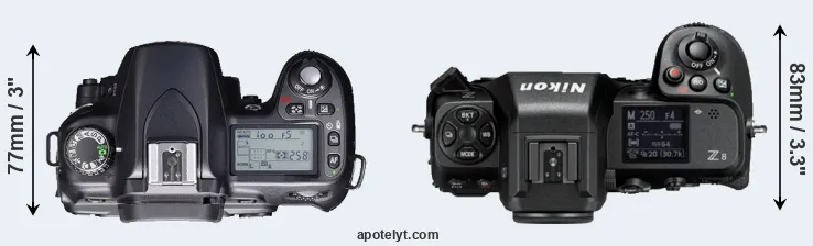 Compare D80 versus Z8 top