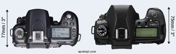 Compare D80 versus E-30 top