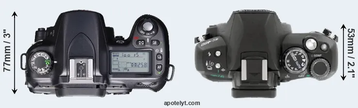 Compare D80 versus E-400 top
