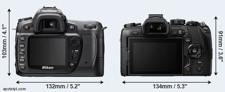 Comparison D80 or E-M1 II rear
